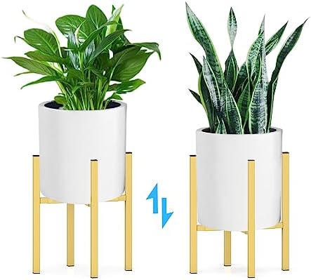 Plant Stand for 10"-16" Plant Pot Indoor Outdoor Corner, Adjustable Metal Heavy Duty for Large Pot (Golden 1 Pack) - Image 2