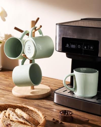 famiware Coffee Mug Set of 8, Star 12 oz Ceramic Mugs Cups Set with Handle - Image 4