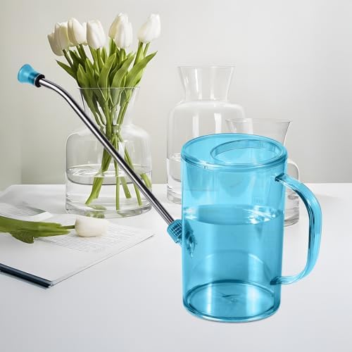 Plastic Watering Can - Small with Long Spout - 1/4 Gallon - 34 Oz - Blue - Image 4