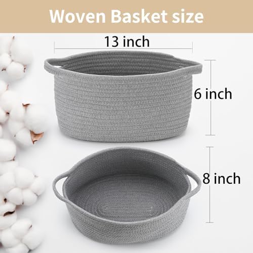 Happyiren Cute Woven Storage Basket with Handle, Baskets for Gifts Empty - Image 2