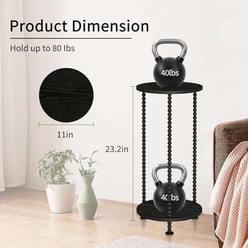 YINMIT Plant Stand Indoor, 2 Tier Small Plant Stand with Metal Spindle Leg - Image 3
