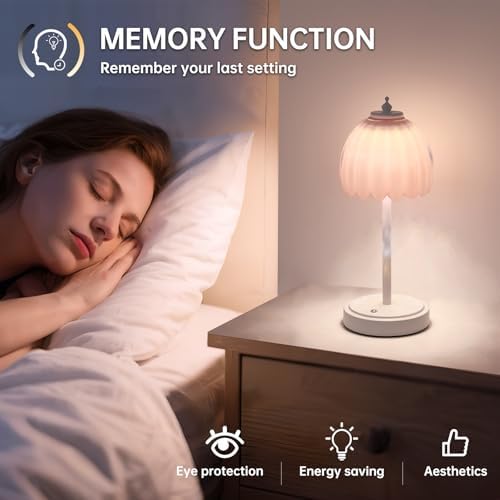Shenmoyl Rechargeable Table Lamp with 5200mAh Battery & Touch Control - 3 Adjustable Color Temperatures, Cordless Dimmable Table Light for Bedroom, Office Desk, Nightstand(Creamy Pink, 1 Pack - Image 5
