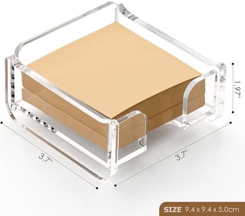 SANRUI Acrylic Sticky Note Holder, 3x3 Inch Stackable Notepad Holder, Clear - Image 5