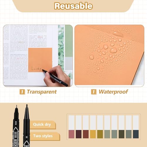Jutom 39 Pcs Aesthetic Book Annotation Kit,Khaki,Cute Style - Image 6