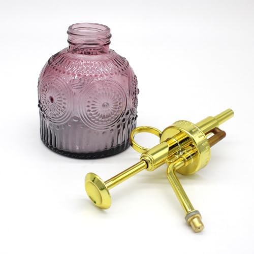 Glass Plant Mister Spray Bottle, 230ML Vintage Plant Spritzer, Succulent Watering Bottle Glass with Top Pump, Small Plants Sprayer Watering Can for Indoor Outdoor House(Red Gray) - Image 4