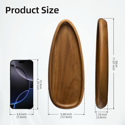 Acacia Wood Jewelry Tray-11.8 * 5.08 * 1.18 inch - Image 4
