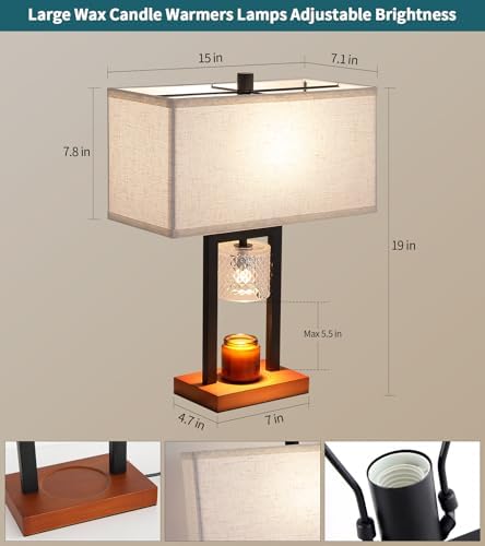 2 in 1 Candle Warmer and Table lamp Combo,with Timer & Dimmer - Image 3