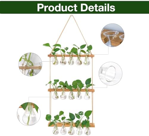 XXXFLOWER Wall Hanging Propagation Station 5 Bulb Vase 3 Tiers - Image 3