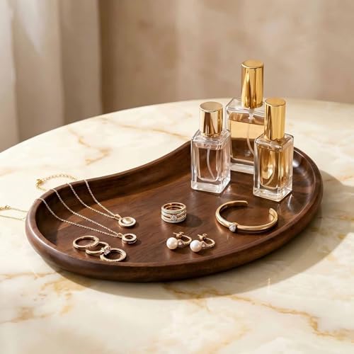 Solid Acacia Wood Wooden Tray,Jewelry Tray-–10.9 * 5.7 * 1.18 inches by E-ROOMTREND