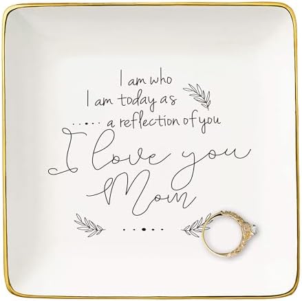Mother Of the Bride Gift from Bride,Bridal Shower Gifts for Mother,Wedding Gifts for Mom from Daughter-Thank You Gift-I Am Who I Am Today as A Reflection Of You-Jewelry Tray Trinket Holder Ring Dish by NZY