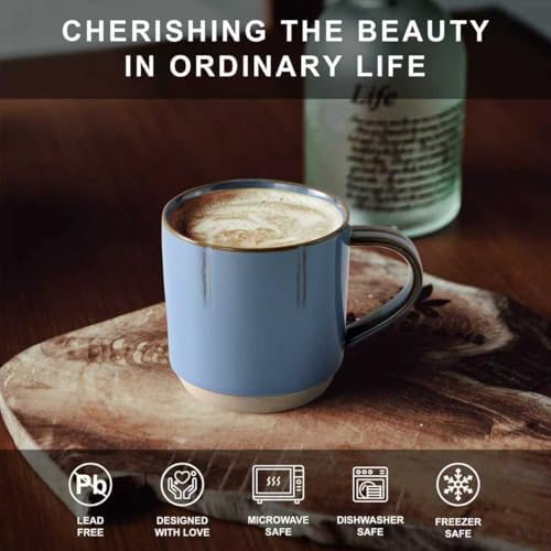 8 oz Ceramic Coffee Mug with Handle handmade in Japanese style American coffee latte suitable for office and home coffee bar - Image 3