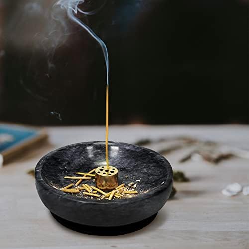 Vrupin Natural Marble Incense Burner, Handmade Incense Stick Incense Burner Reflux Burner, Ideal for use in Meditation, Incense Smokers and Decoration. (Black) - Image 5