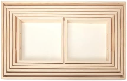 Wooden Nested Serving Trays, Unfinished Rectangle Trays with Cut-Out Handles for Crafts, Ottomans, Serving and Home Décor – Set of 7 - Image 3