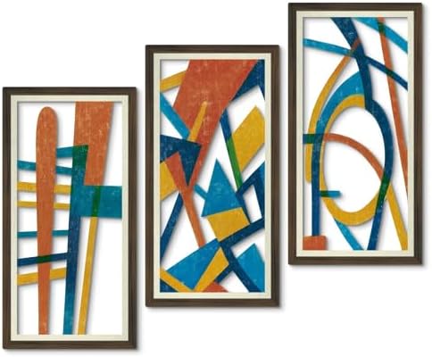 Putuo Decor 3PC Mid Century Modern Wall Art Set, Vintage Geometric Abstract Wall Art for Living Room and Bedroom, Minimalist Wall Decor for Home Decoration by PUTUODECOR