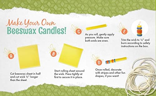 Make Your Own Beeswax Candle Kit - Includes 10 Full Size 100% Beeswax Honeycomb Sheets in Forest Green and Approx. 6 Yards (18 Feet) of Cotton Wick. Each Sheet Measures Approx. 8" x 16 1/4". - Image 7