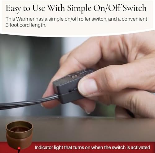 Candle Warmers ETC 2-in-1 Candle and Fragrance Warmer for Warming Scented Candles or Wax Melts and Tarts with to Freshen Room, Whitewashed Bronze - Image 6