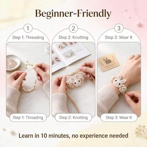 RYCHEENI DIY Beaded Bracelet Kit for Adults, Beginner Jewelry Making Craft Set with Instruction Guide, 3D Animal Beadwork Project, Complete Supplies for Women and Craft Lovers (Whale) - Image 5