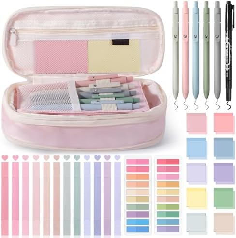 49Pcs Book Annotation Kit Aesthetic School Supplies with Pencil Case by KOUDGY