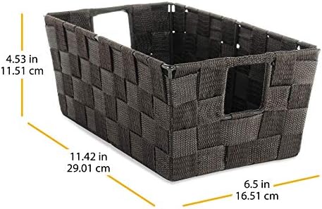 Whitmor 6581-2712-ESPR Woven Strap Small Shelf Espresso Storage Tote (Pack of 2) - Image 2