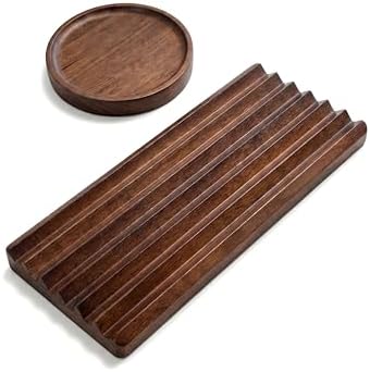 Horizontal Pen Holder for Desk, Walnut Pen Holder with 5 Compartments,Pen Tray Office Accessory, Teacher Gifts, Suitable for School, Home,Pen Tray for Desk (Walnut) - Image 6