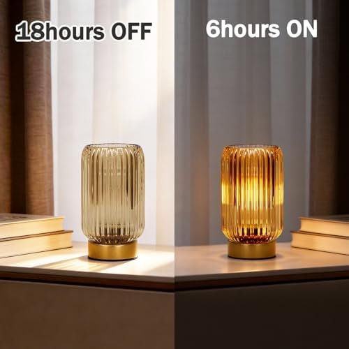 MJ PREMIER Battery Operated Lamp, Small Cordless Lamp with Timer, Yellow*2 - Image 5