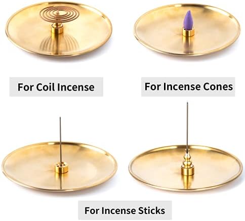 3 in 1 Brass Gourd Incense Burner Sticks Cones Coils Ash Catcher Home Decor - Image 3