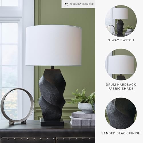 Signature Design by Ashley Table Lamp, Tall Modern Black for Living Room - Image 3