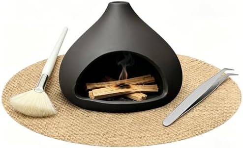 EATAKWARD Ceramic Brown Palo Santo Incense Holder, Mini Chimney Design for Burning Sticks and Sage, Suitable for Meditation and Relaxation Spaces (StyleC) by EATAKWARD