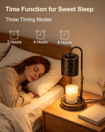CASTLELIFE Dimmable Candle Warmer Lamp with Timer, Height Adjustable Candle Warmer for Jar Candles, for Home Decor House Warming Gifts, Birthday Gifts for Women, Antique Brushed Copper - Image 5