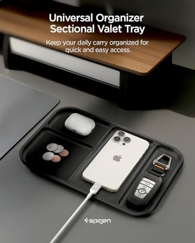 Spigen Vegan Leather Valet Tray Tech EDC Nightstand Desk Organizer - Image 2