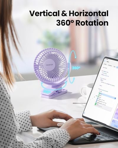Gaiatop Portable Clip on Fan, Mini Personal Quiet Rechargeable Fan - Image 2