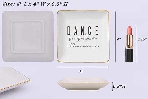 NZY Dancer Sister Gifts for Women-Dance Competition Gift for Sister-Birthday Friendship Appreciation for Sis-Ballet Dance Member Present-Jewelry Tray Trinket Holder Ring Dish - Image 5