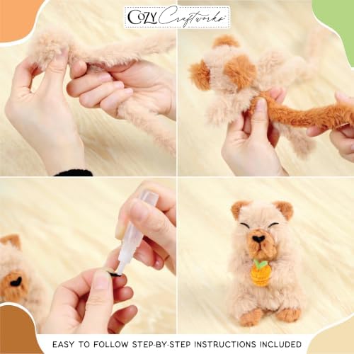 WeVeel Cozy Craftworks Capybara and Llama Chenille Stem Craft Kit Bundle for Teens & Adults – Mindful DIY Animal Craft, Tactile Pipe Cleaner Art Kit with QR Video Tutorials - Image 3