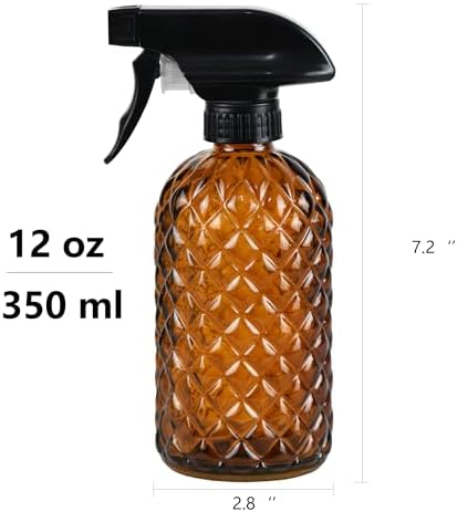 12Oz Glass Plant Spray Bottle with Black Plastic Top Pump - Image 3