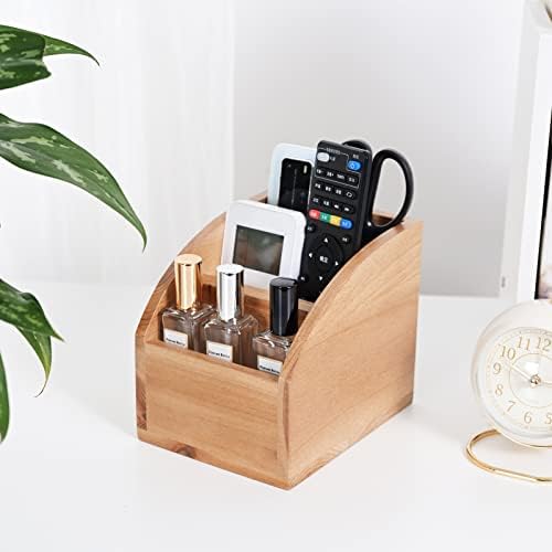 Vintage Wooden Mail Sorter Rustic Wood Desk Organizer With 3 Compartment Wood Caddy Media Basket for Desktop, Tabletop or Counter Good for TV Remote Holders Mailbox Home Decor Office Supplies Storage - Image 6
