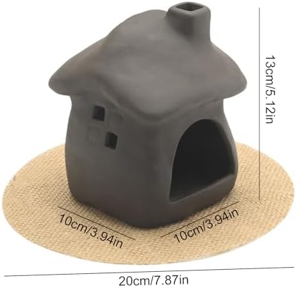 EATAKWARD House-Shaped Palo Santo Burner, Unique Ceramic Incense Holder with Base, Ideal for Burning Sage, Incense Sticks, Enhancing Meditation Spaces Home Decor - Image 2