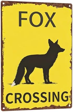 Metal Signs Fox Crossing Vintage Tin Sign for Home Bar Living Room Garden Yard Outdoor Wall Decor 12x8 Inch by C-CHAIN