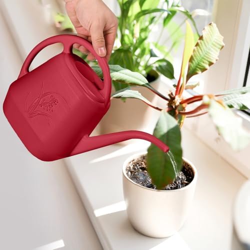 Hand Watering Can - for Home Plant Garden - 1/2 Gallon - Wine Red - Image 7