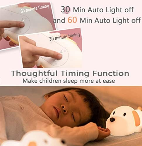 Dog Night Light, Cute Silicone Puppy Lamp Dimmable Portable Dog Lamps - Image 4