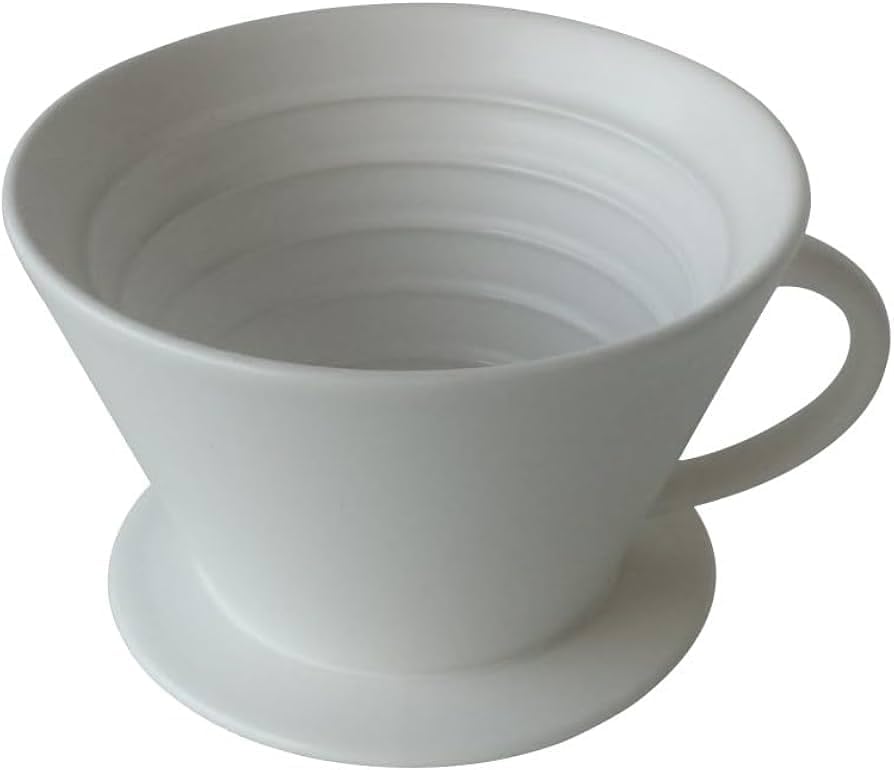 flat-bottom ceramic pour-over coffee dripper. by Unknown