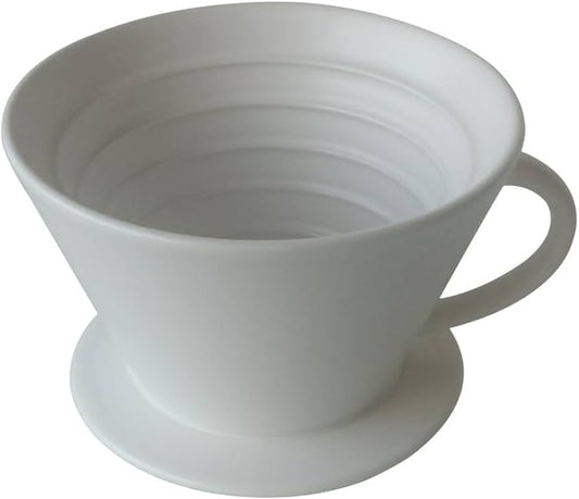 flat-bottom ceramic pour-over coffee dripper. by Unknown