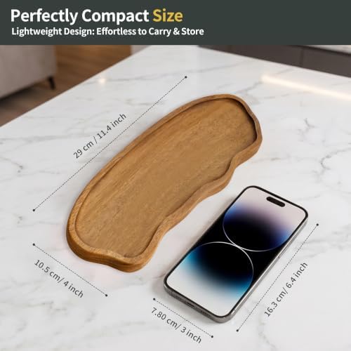 Small Wood Tray – Acacia Serving Platter Vanity Tray Mini Wooden Tray Decor - Image 2
