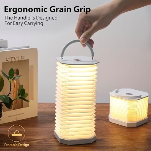 Portable Paper Lamp, Accordion Desk Lamp,Japanese Lanterns lamp - Image 4
