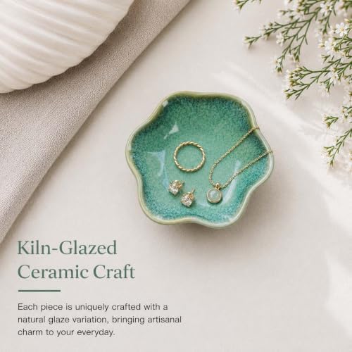 Green Ceramic Jewelry Dish Tray, Lotus Leaf Ring Holder Dish Tray - Image 6