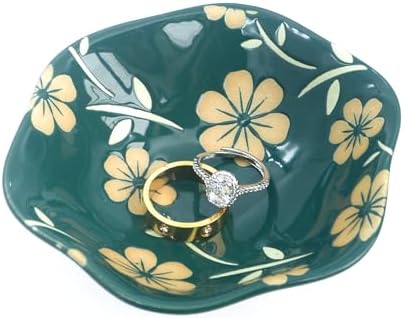 Small Flower Ring Dish Jewelry Tray Organizer, Green by Ardax