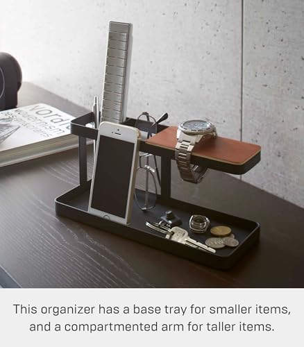 YAMAZAKI Home Tower Desk Bar - Wood & Steel Organizer - Steel - Image 3