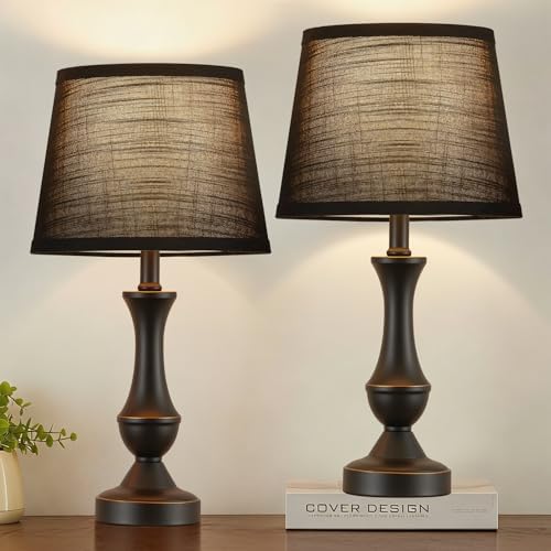 Table Lamp Set of 2, 19" Mordern Bedside Lamps for Living Room & Bedroom - Image 2