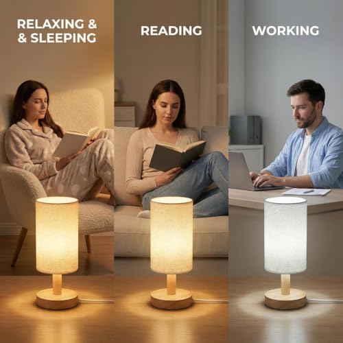 Touch Bedside Table Lamp with 3 Color Temperatures & Stepless Dimming - Image 4