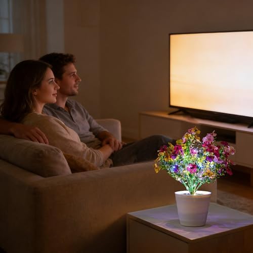 Artificial Multicolor Flower Lamp Night Light for Bedroom Shop Wedding Home Decor Gifts for Women Mom Daughter Grandma Girlfriend Coworker Friend Birthday Christmas Valentines Mothers Day - Image 4