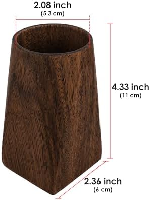 Wooden Pen Holder for Desk, Walnut Pencil Cup Holder Stand, Multi Purpose Desktop Organizer Desk Accessories for Home Office - Image 2